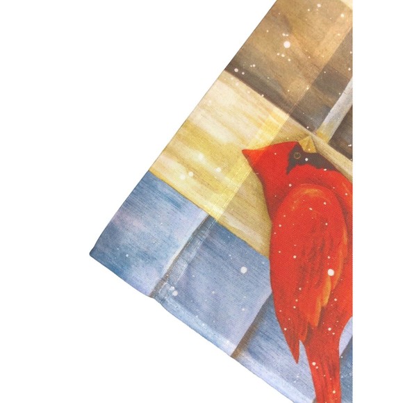 SEASON'S GREETINGS CHRISTMAS GARDEN FLAG SUEDE 12.5" x 18" CARDINAL - Picture 3 of 9